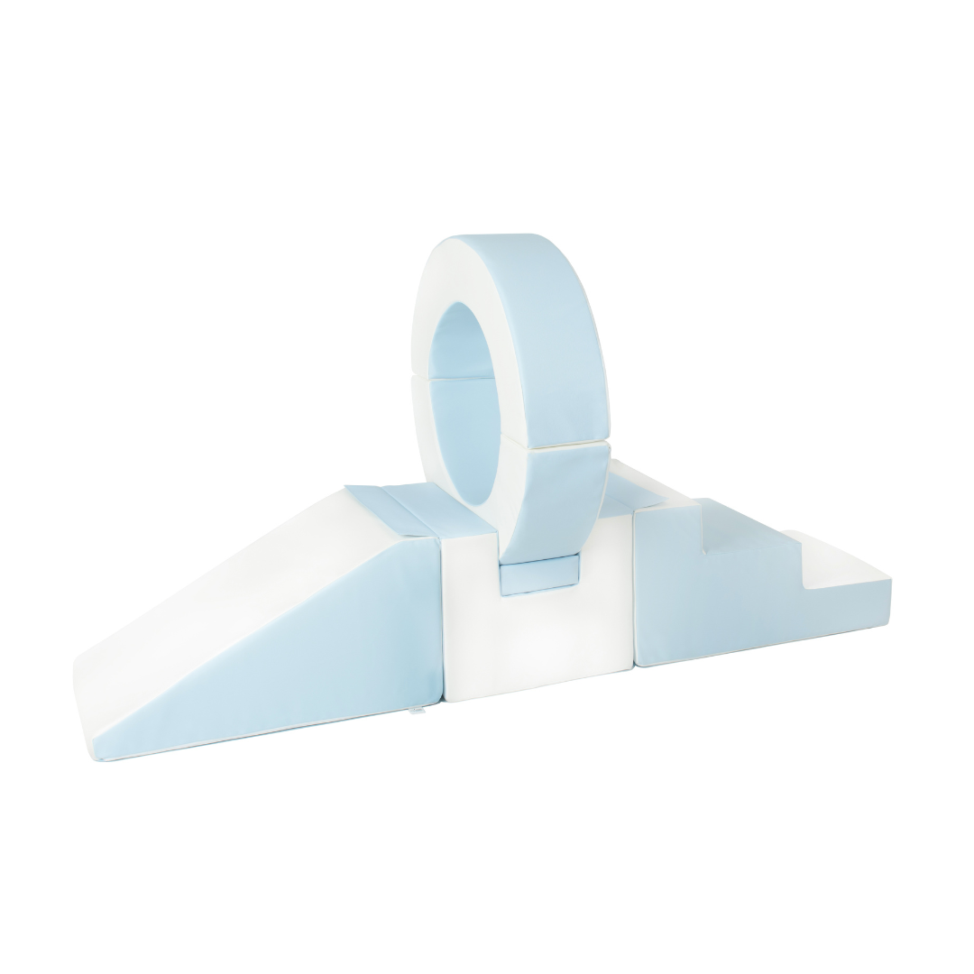 Hoop Step and Slide - Pastel Blue & White