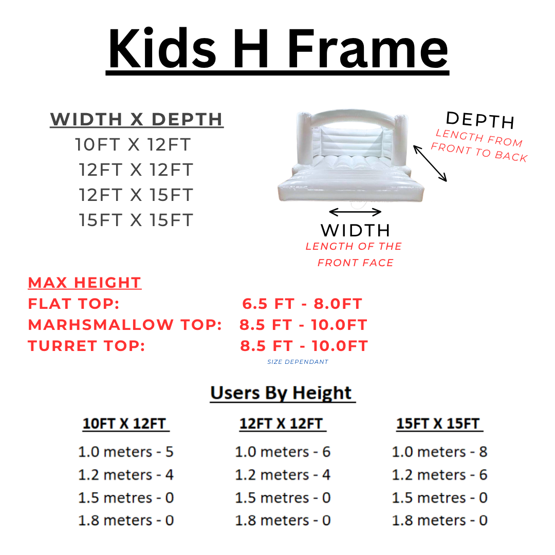 Kids H Frame (Turret Top) Bouncy Castle