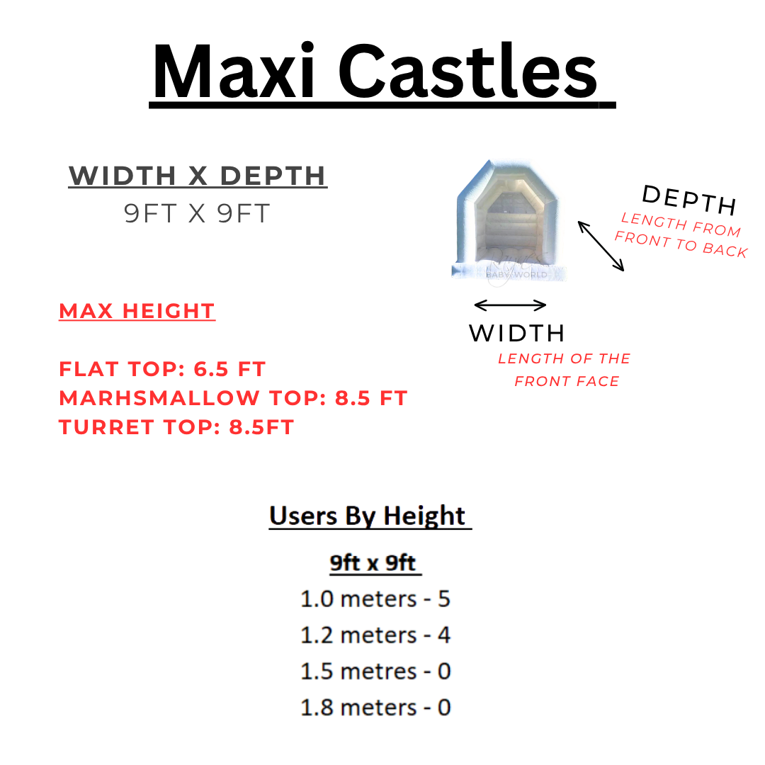 MAXI Bouncy Castle - 9ft x 9ft (NO STEP)