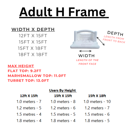 Adult H Frame (Flat Top) Bouncy Castle