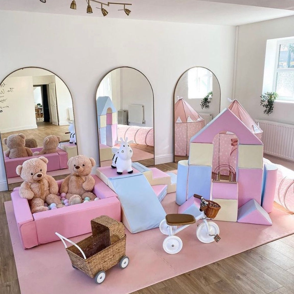 Baby room decorated with premium soft play toys and baby essentials by Rayne's Baby World