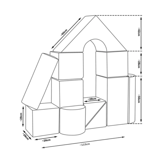 Maxi Castle Block Sets - Beige & White