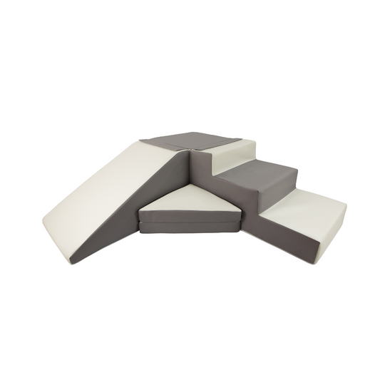 Grey and white Maxi Step and Slide children's play equipment supplied by Raynes Baby World