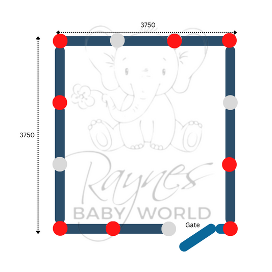 UPVC Picket Fencing - Option B (3750mm x 3750mm)