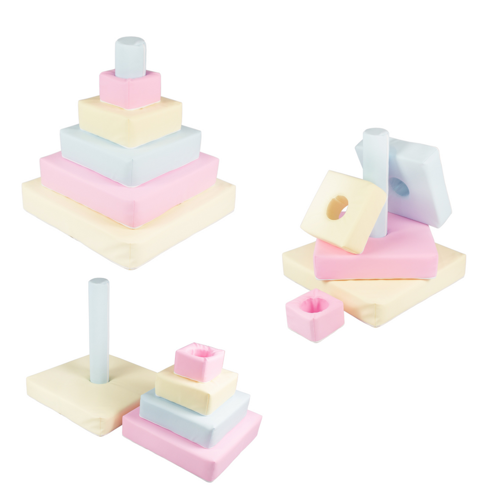 Pyramid Stacking Tower Blocks - Pastel Trio
