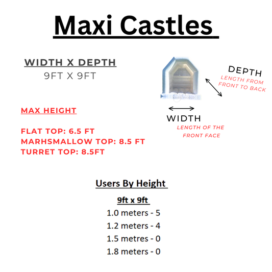 MAXI Bouncy Castle - 9ft x 9ft (NO STEP)