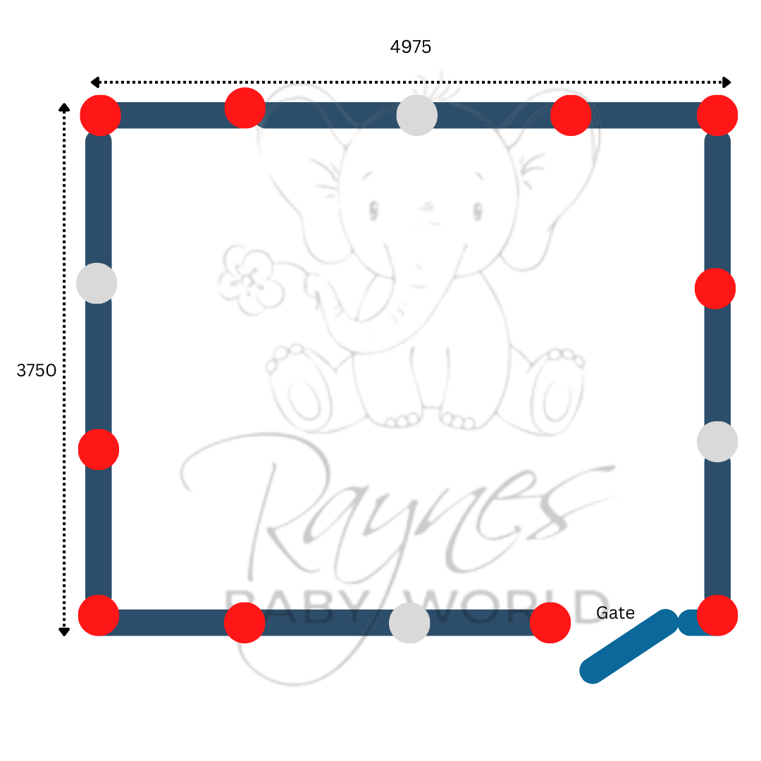UPVC Picket Fencing - Option C (3750mm x 4975mm)