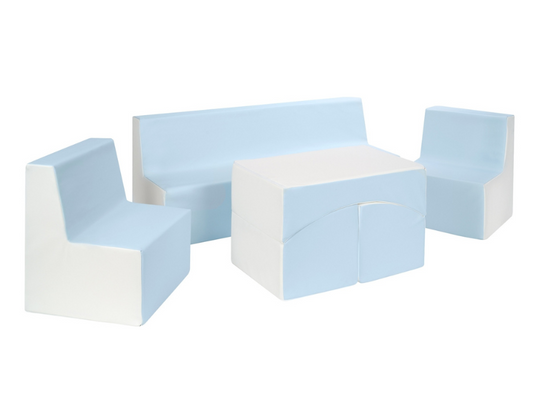 PVC Foam Furniture Set - Pastel Blue and White