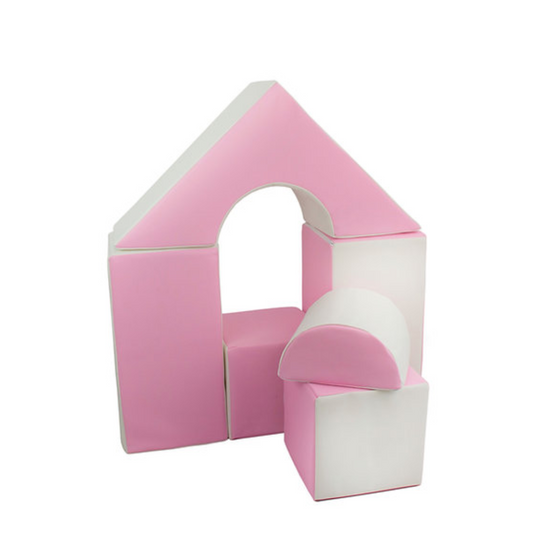 Midi Castle Block Sets - Pastel Pink & White