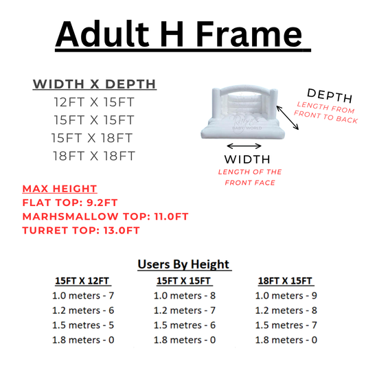 Adult H Frame (Flat Top) Bouncy Castle