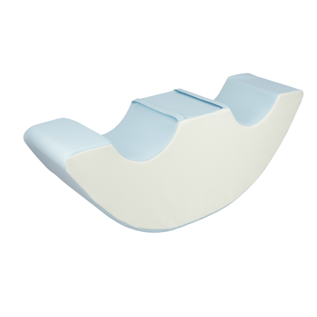 Blue Cube Rocker Double Rocker - Pastel Blue & White