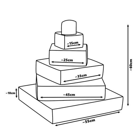 Pyramid Stacking Tower Blocks - White