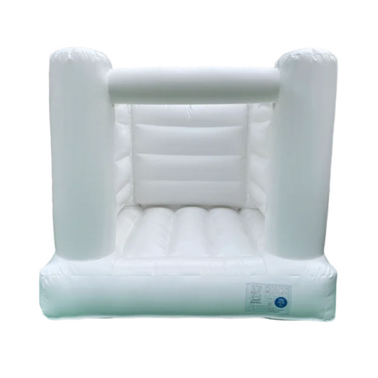 White Midi H Frame (Flat Top) Bouncy Castle by Raynes Baby World, an inflatable PVC bouncy castle with a flat top design