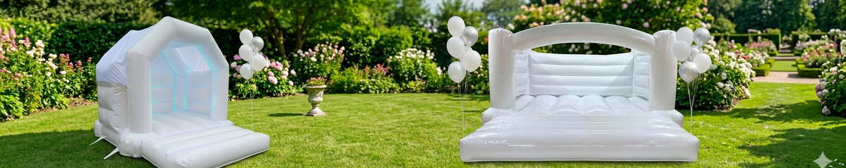 White Bouncy Castles UK | Kids, Adult & Combi Inflatables