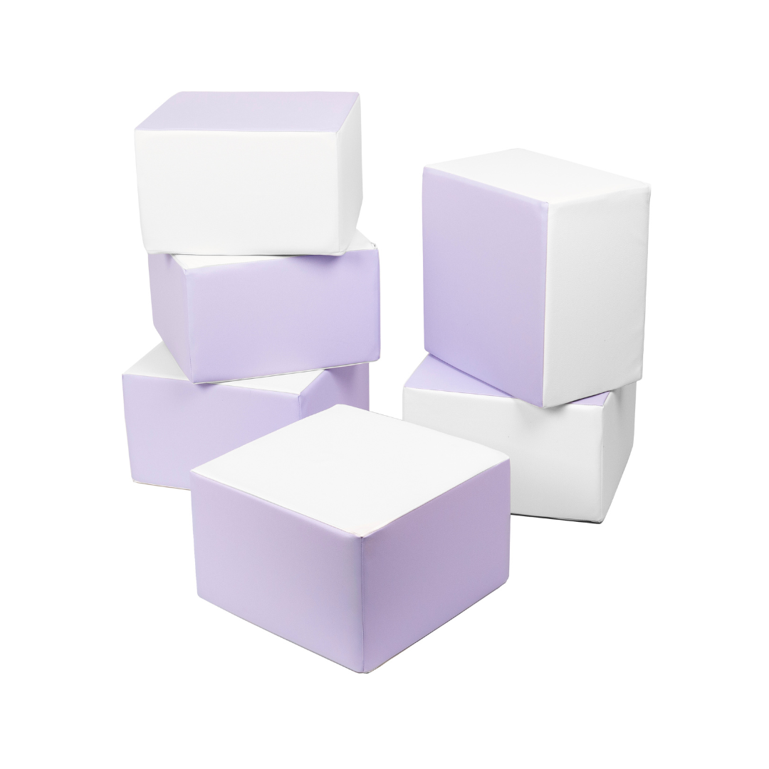 Rectangle Stacking Blocks - Lilac & White